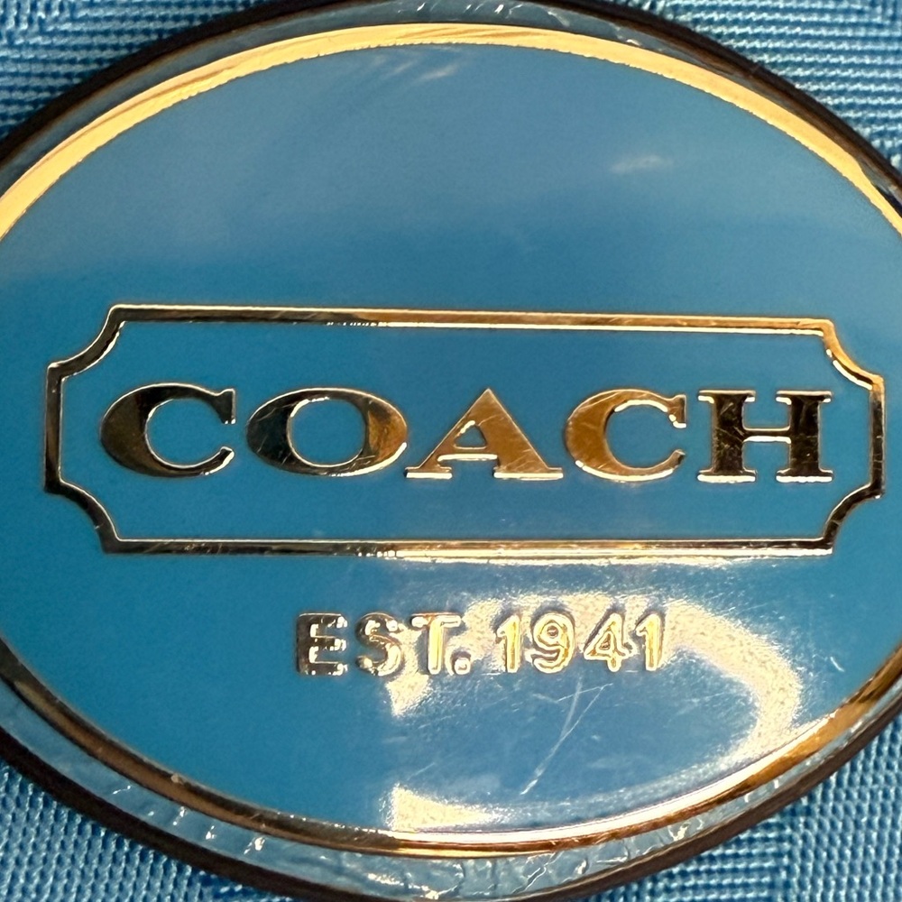 COACH GETAWAY SIGNATURE NYLON PACKABLE WEEKENDER BAG TOTE & POUCH BLUE F77321 - Picture 16 of 16